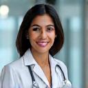 Portrait of Dr. Lena Sharma, Chief Medical Officer of Chroma Vision