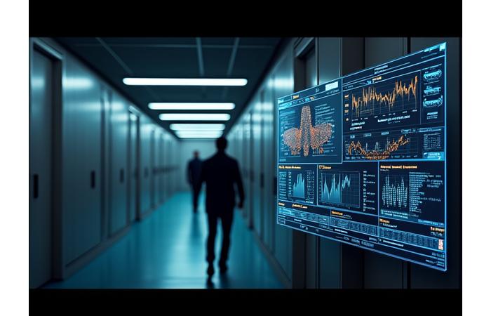 Surveillance footage being analyzed by AI, highlighting potential threats or unusual activity