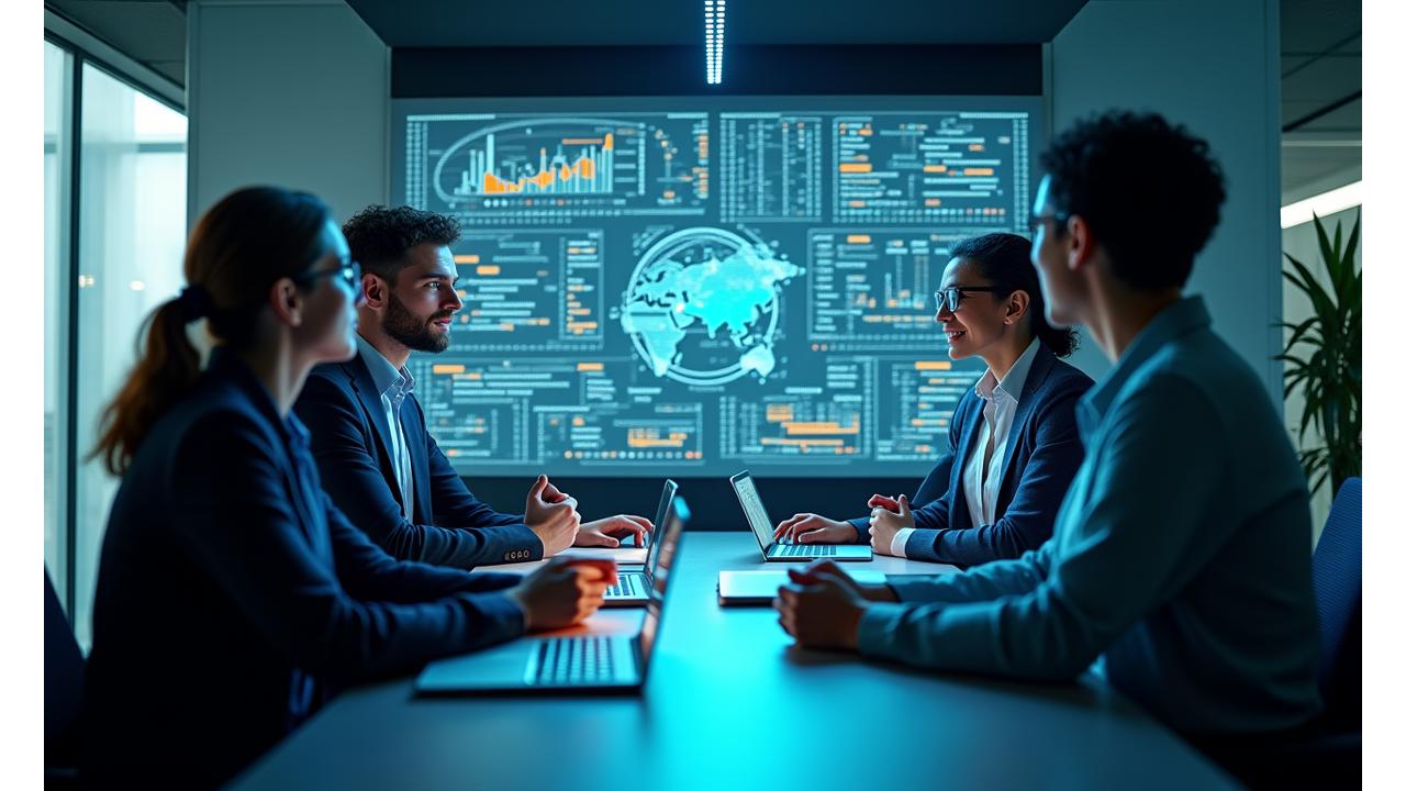 Image depicting a professional team collaboratively reviewing data visualizations on screens, symbolizing a comprehensive platform safety audit and strategic implementation planning.