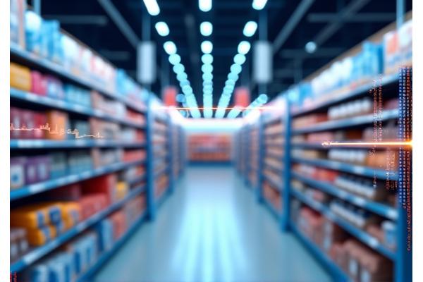 AI analyzing retail store shelf for product placement and inventory