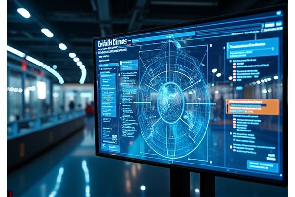 AI surveillance detecting potential threats in a public space