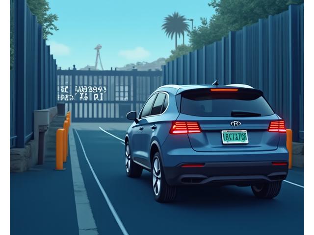 AI recognizing vehicles and license plates at a gate