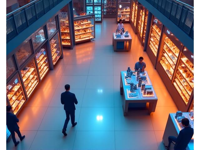 Store overhead view with heatmaps visualizing customer movement patterns and high-traffic areas